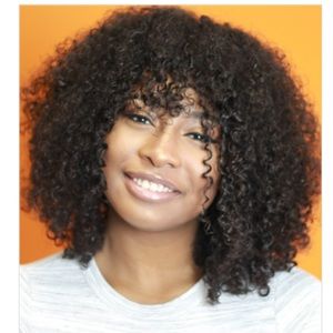 BRAND NEW Lace Front Malaysian Curly Wig with bang